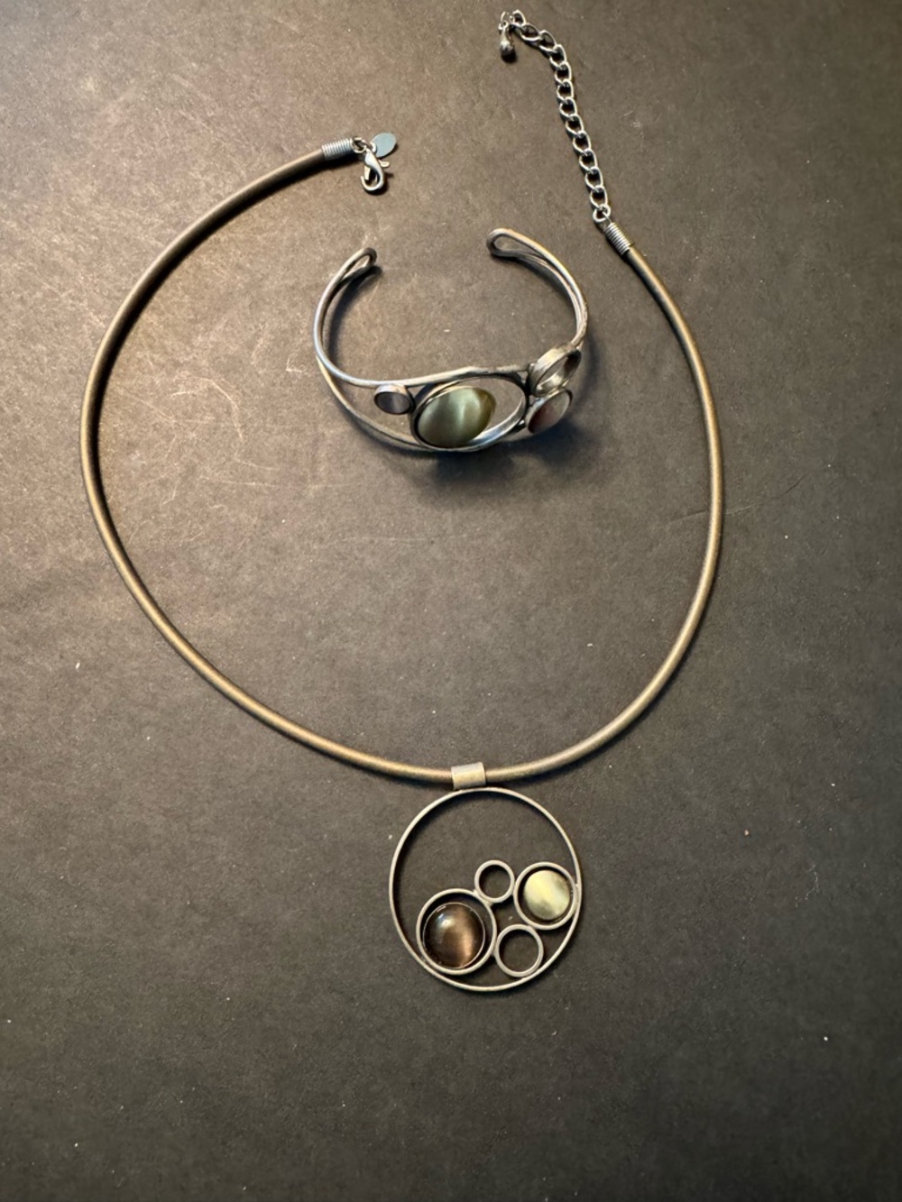 Vintage Christophe Poly Chrono necklace & bracelet.